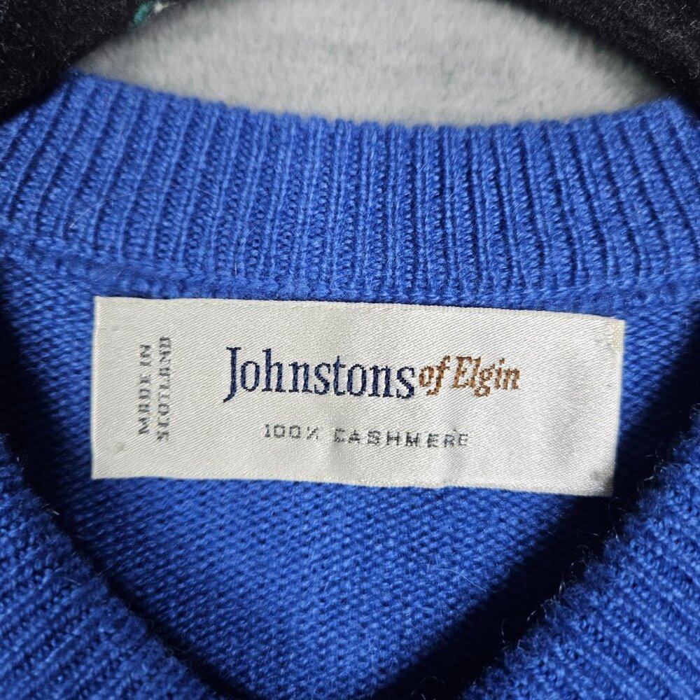 Johnstons Of Elgin Blue 100% Cashmere Golden Button Cardigan 40" 102cm - Picture 10 of 11